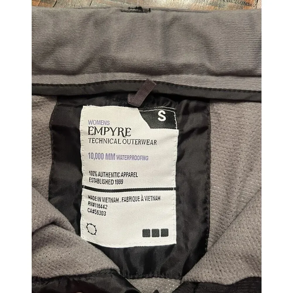 Womens EMPYRE Technical Pants 10,000 MM Waterproof Ski Snowboard Black Sz Small